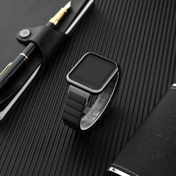 膜智能一珠竹节钢带黑色金属框黑色适用红米redmi手表国际版miwatch